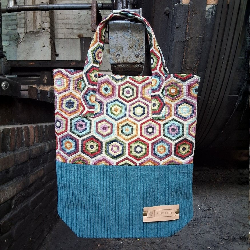 Jacquard_shopper_tas_small_Hexagon - Puur Edith