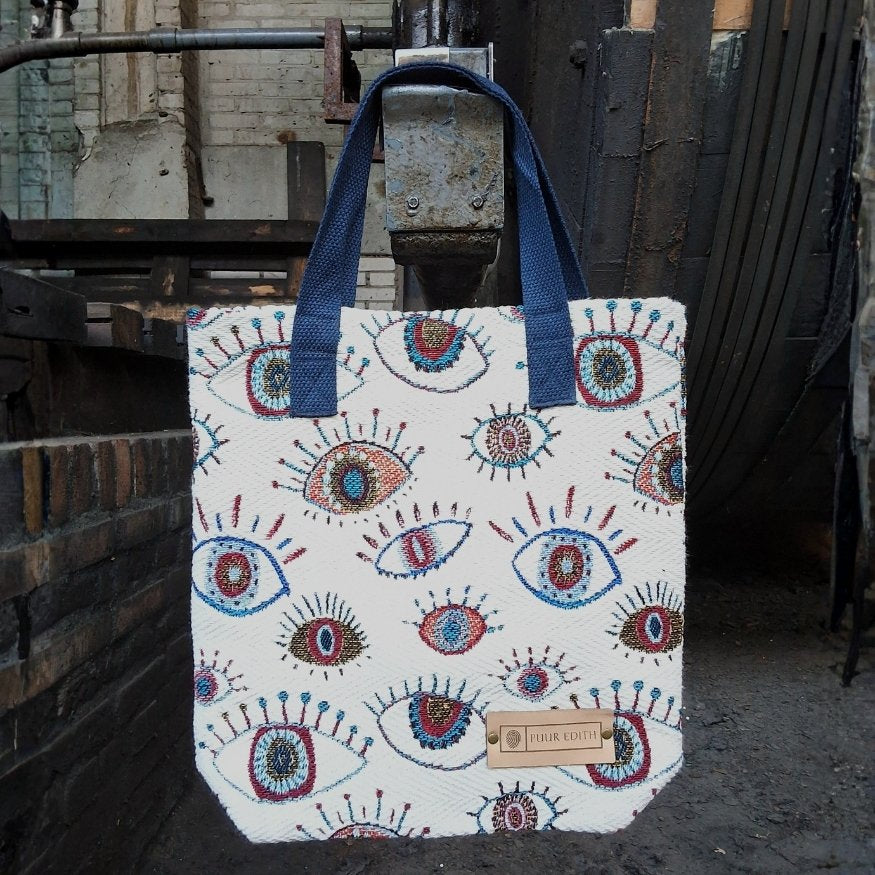 Jacquard_shopper_tas_small_Oogjes - Puur Edith