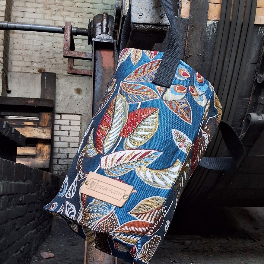 Jacquard_shopper_tas_small_Veren_en_blad_1 - Puur Edith