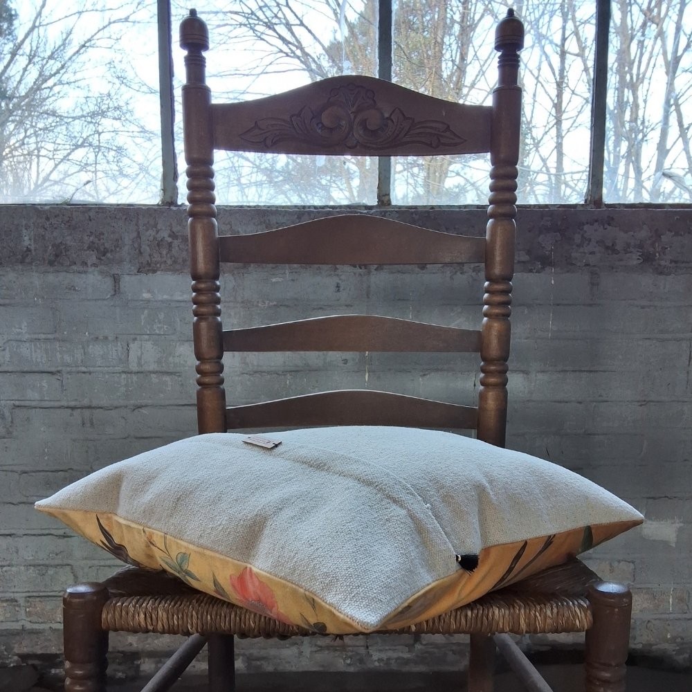 Kussen | Vogeltjes okergeel