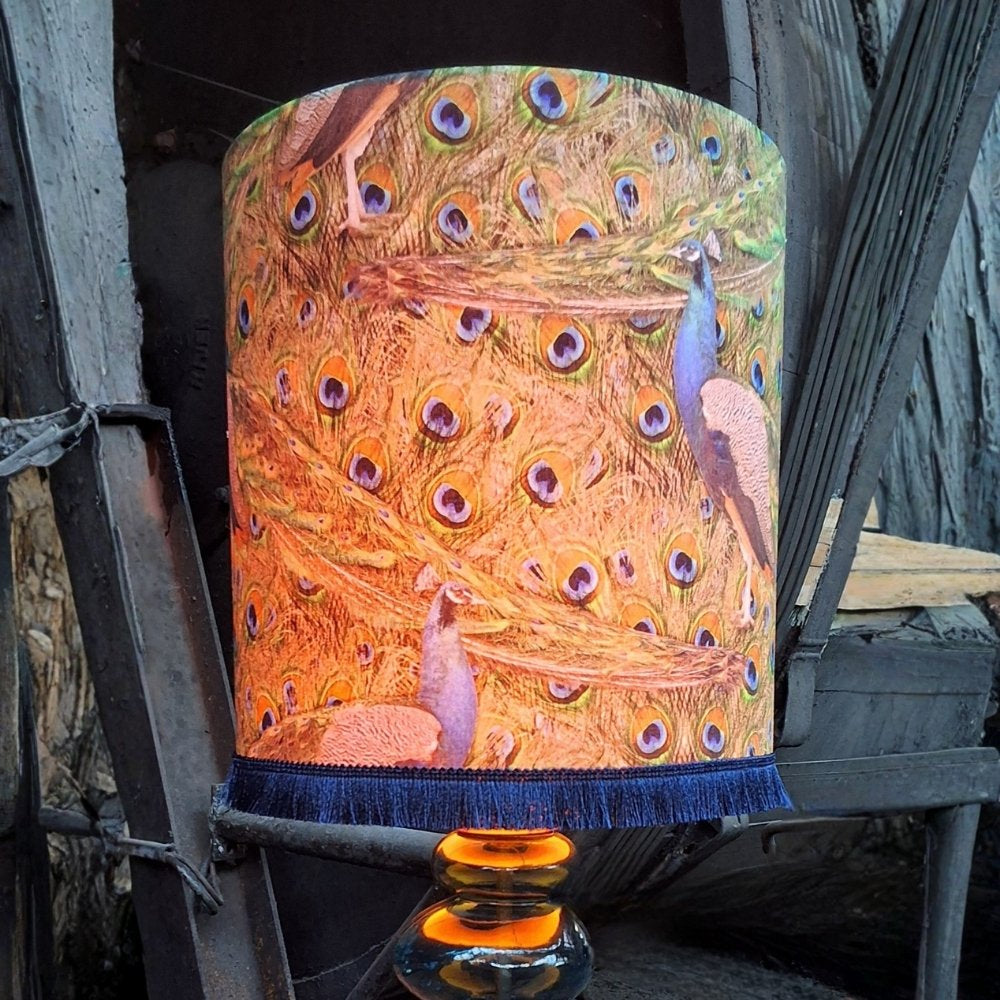 Lampenkap_pauw_met_franje - Puur Edith