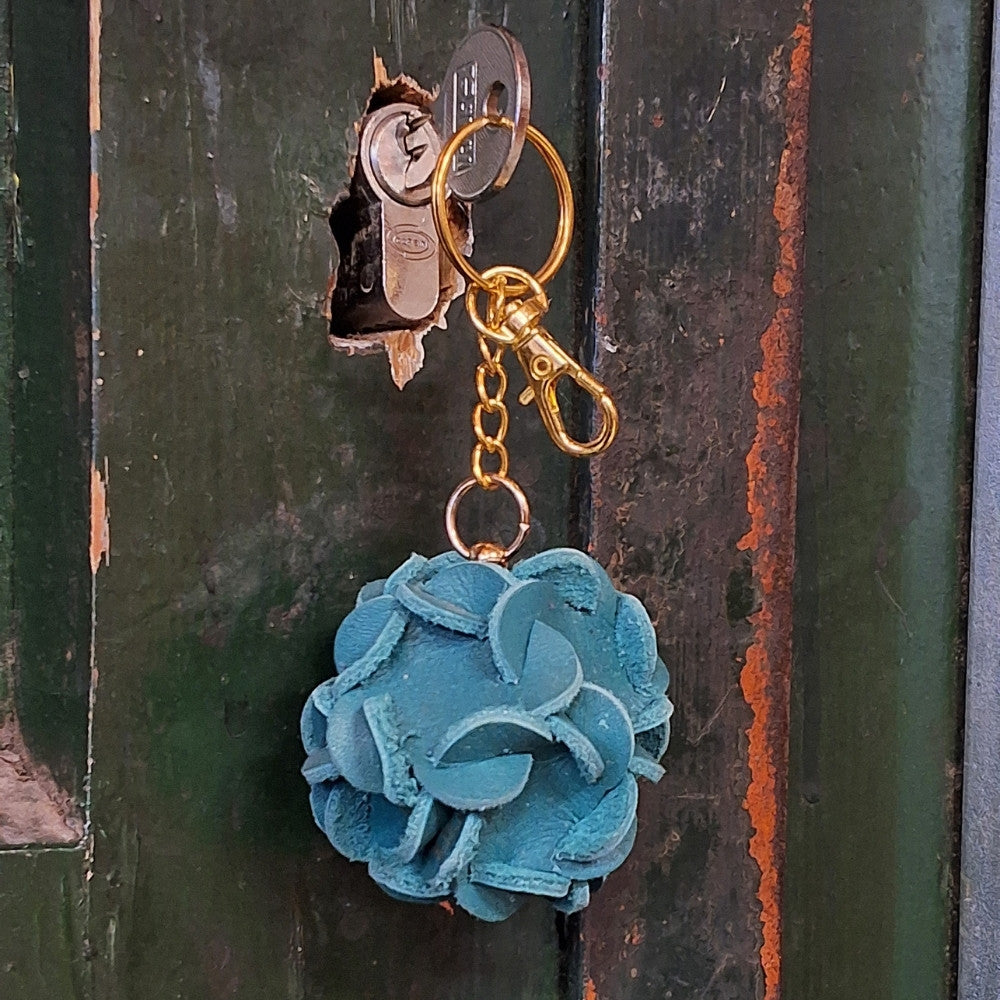 Sleutelhanger_Hortensia_Petrol - Puur Edith