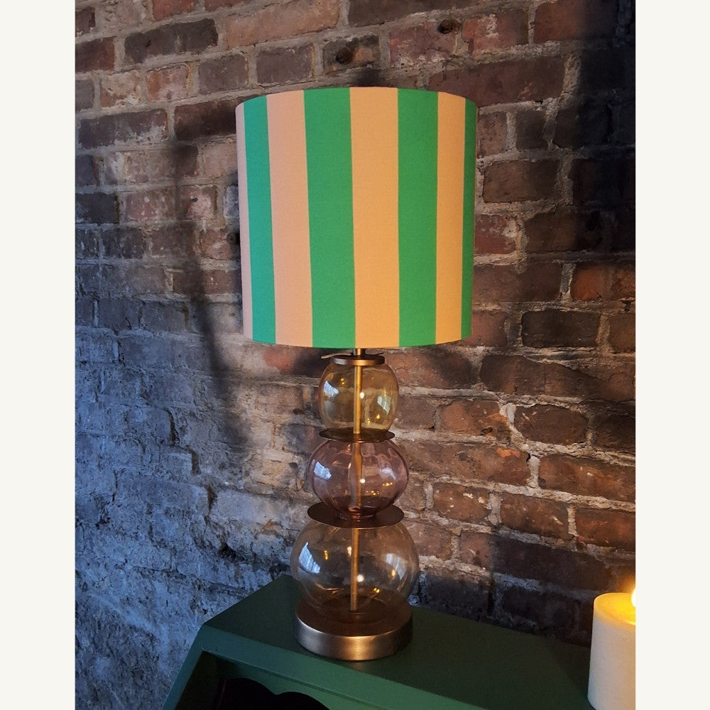 Tafellamp_Madelief_Kap_groene_blokstreep_1 - Puur Edith