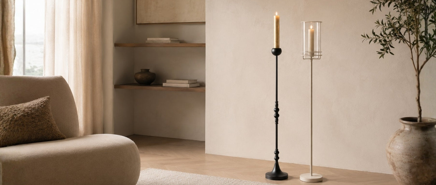 Hoe kies je de juiste hoogte voor een vloerkandelaar in je interieur?