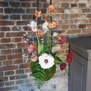 Edith's Bloembol Bordeaux/roze - Ø 20 cm