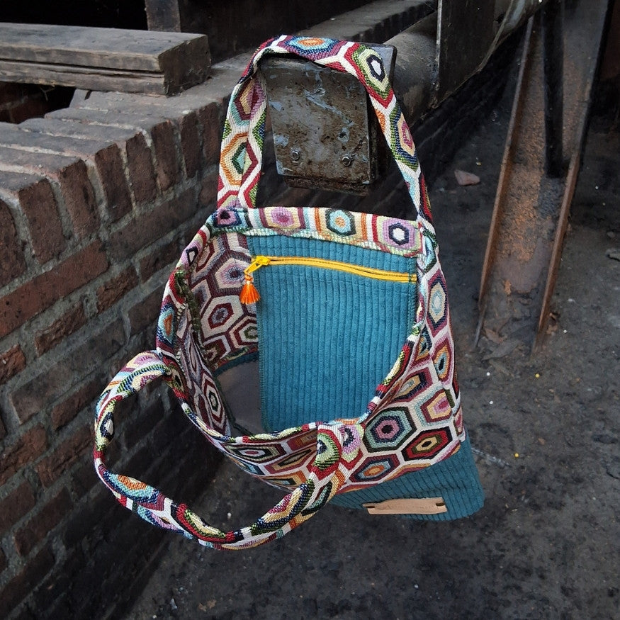 Jacquard_shopper_tas_small_Hexagon_1 - Puur Edith