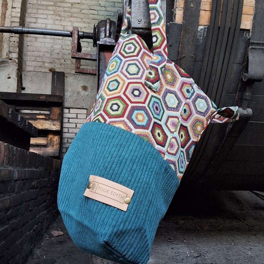 Jacquard_shopper_tas_small_Hexagon_2 - Puur Edith