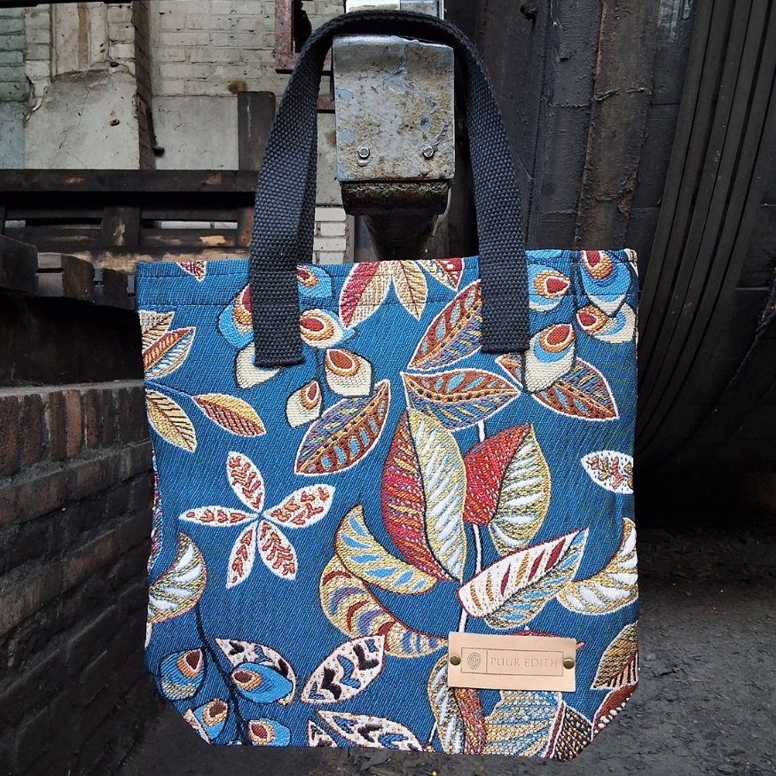 Jacquard_shopper_tas_small_Veren_en_blad - Puur Edith