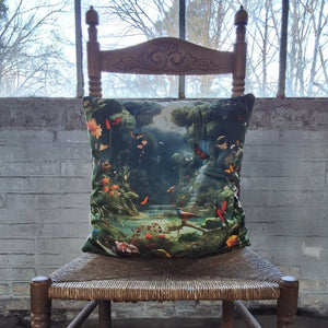 Kussen | Vlinders & vogels in groen