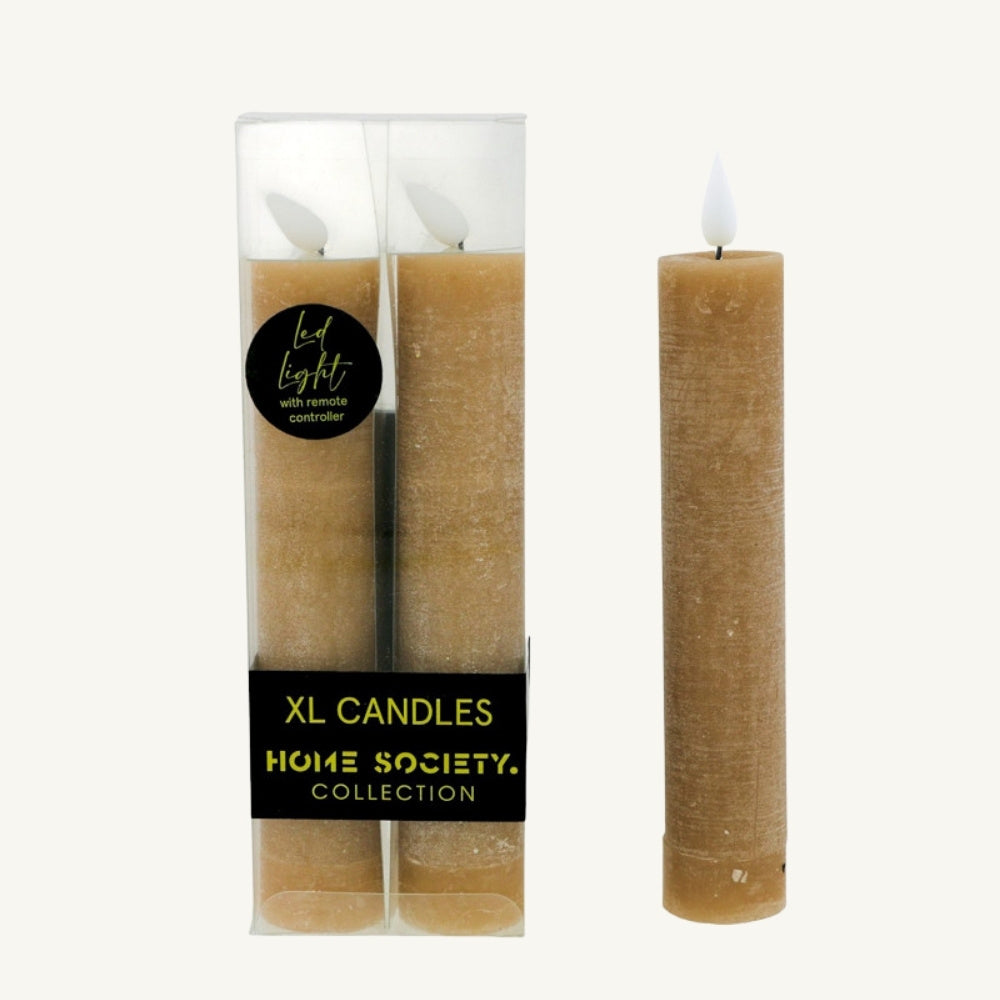 LEDXLdinerkaars-Taupe - Puur Edith