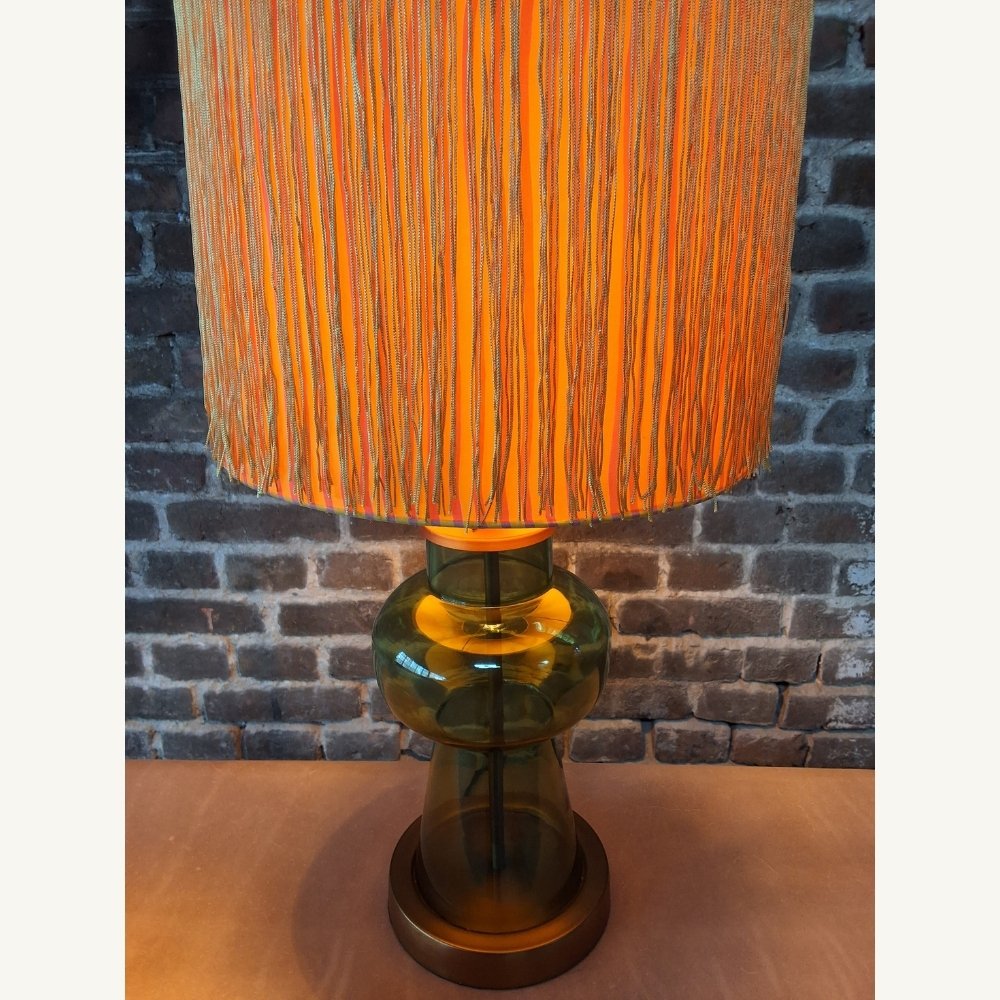 Lampenkap_roze_streep_met_franje - Puur Edith