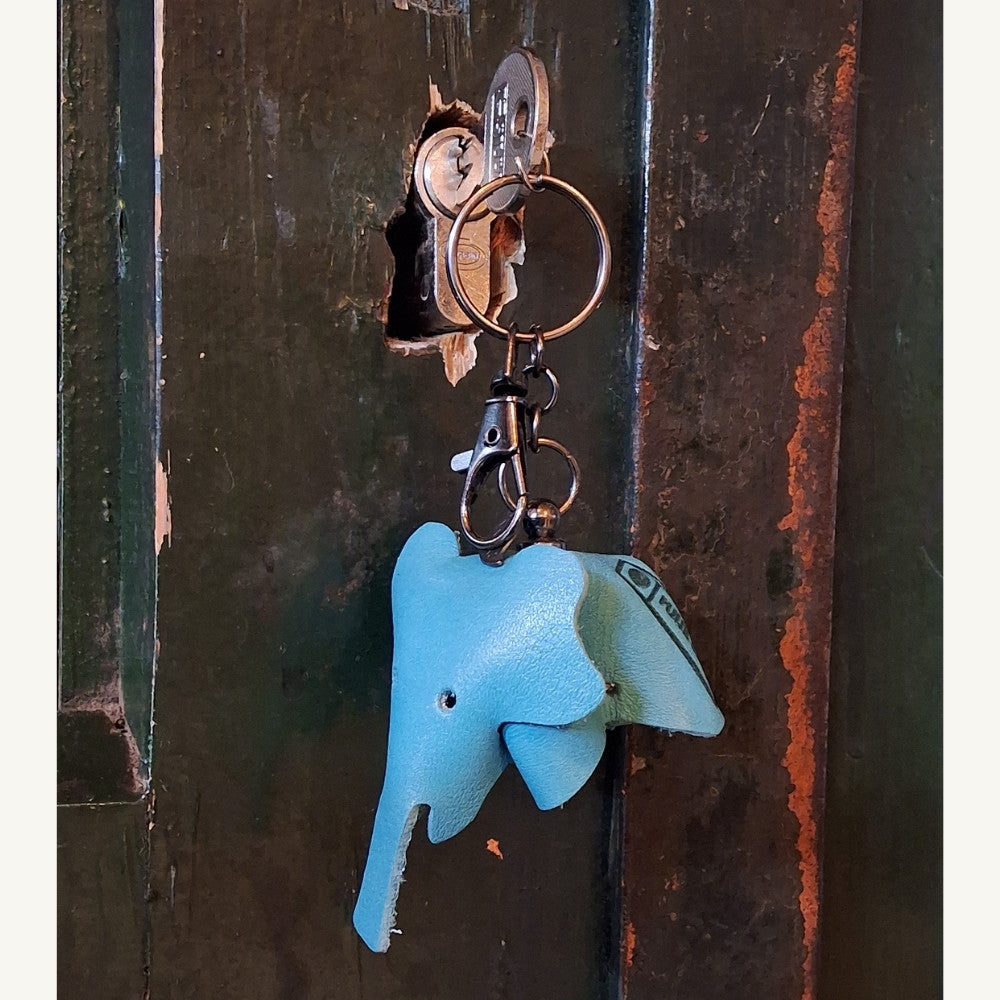 Sleutelhanger_Olifant_blauw - Puur Edith
