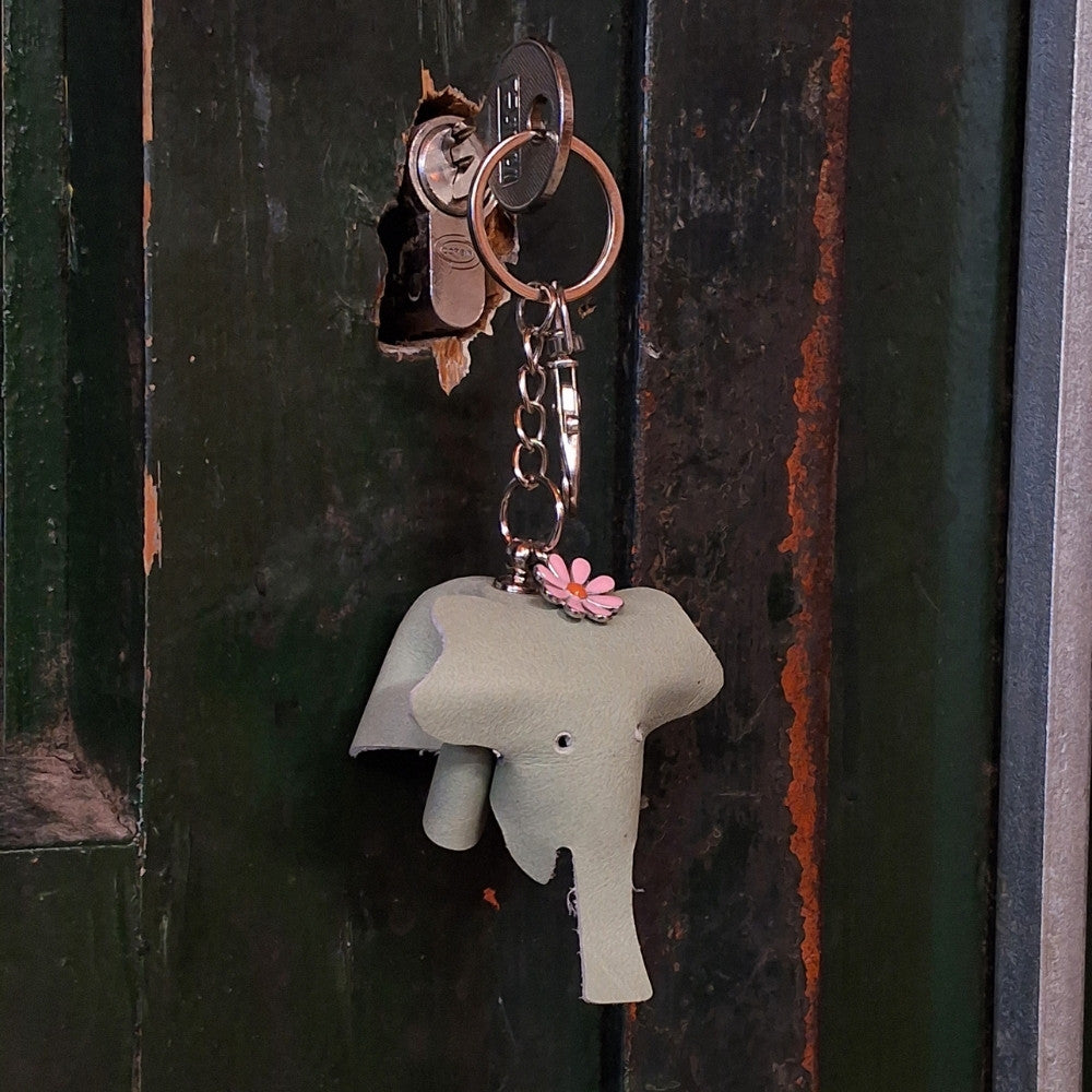 Sleutelhanger_Olifant_licht_groen - Puur Edith
