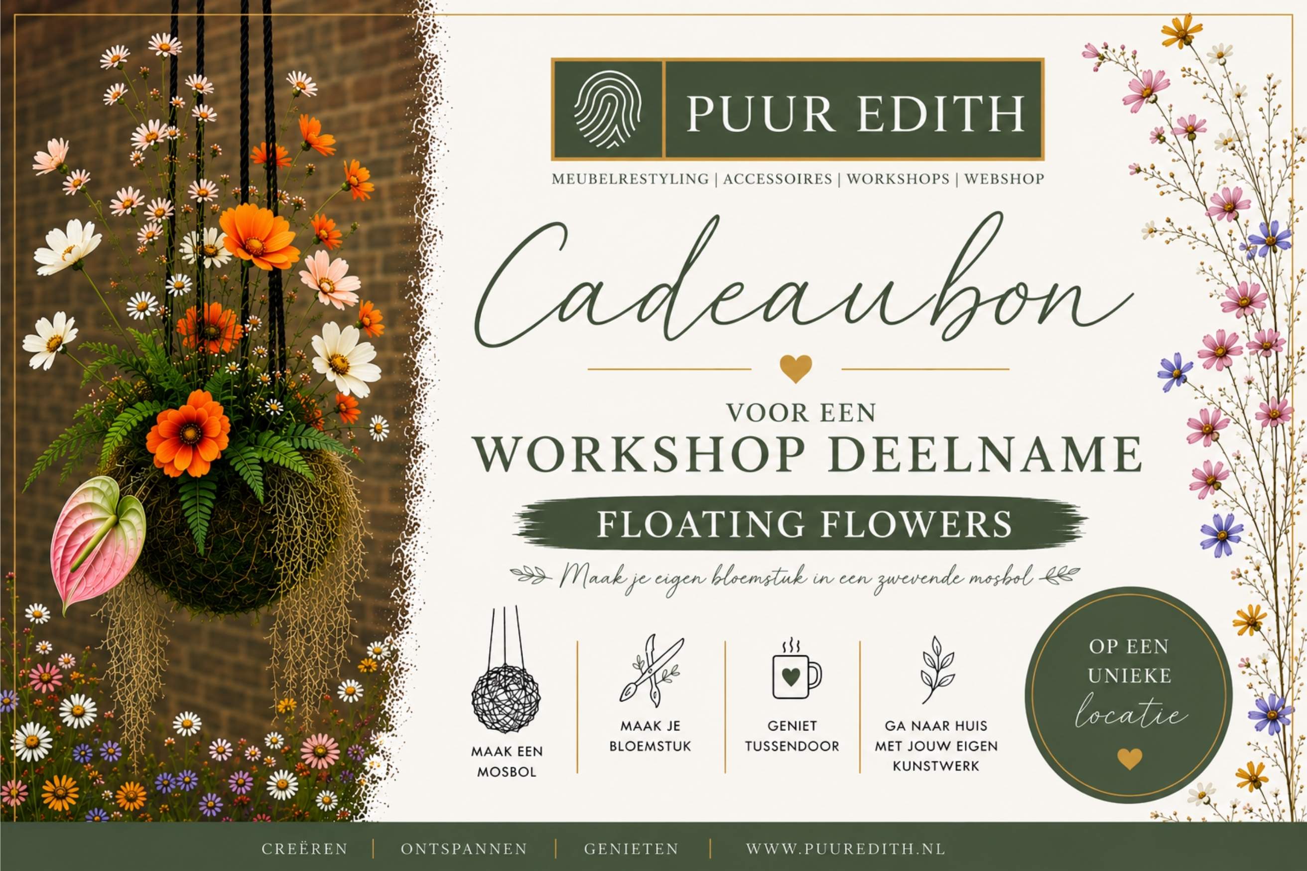 
Workshop Cadeaubon - Floating Flowers